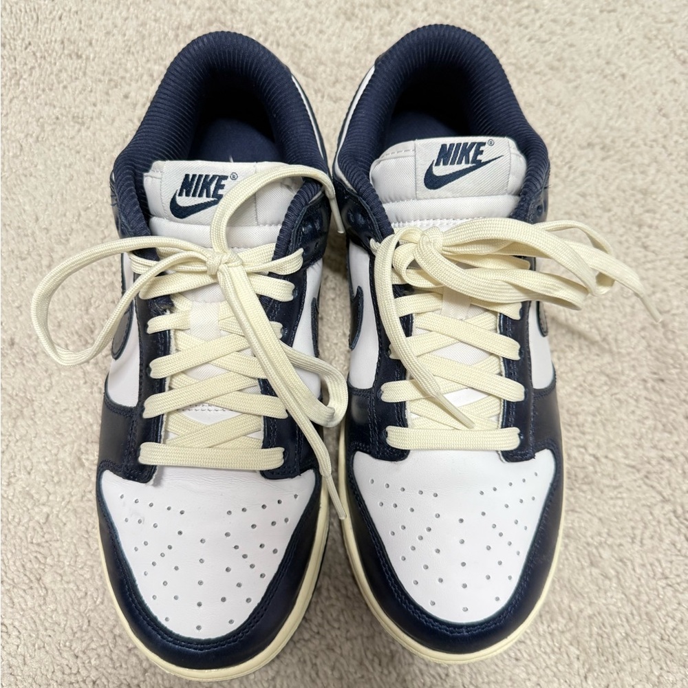 Nike White and Dark Blue Athletic Shoes